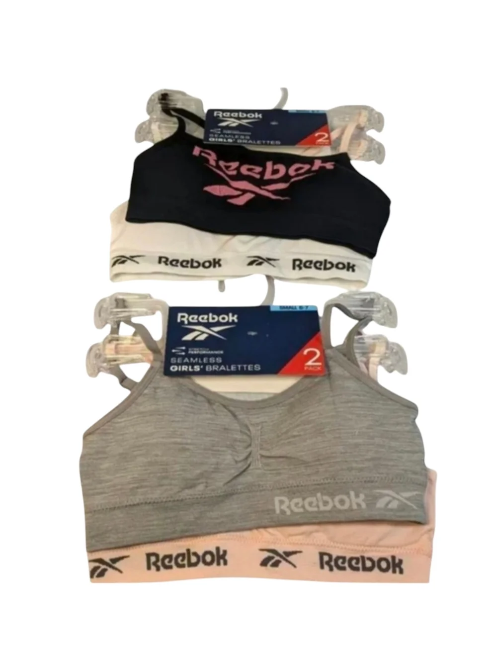 Reebok Girls Seamless Bralettes -4 total (2/2packs)